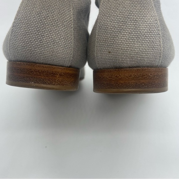 CHANEL CC Gray Flats Ballerinas Canvas and Snake Cap Toe Shoes Sz 38 - Picture 7 of 8